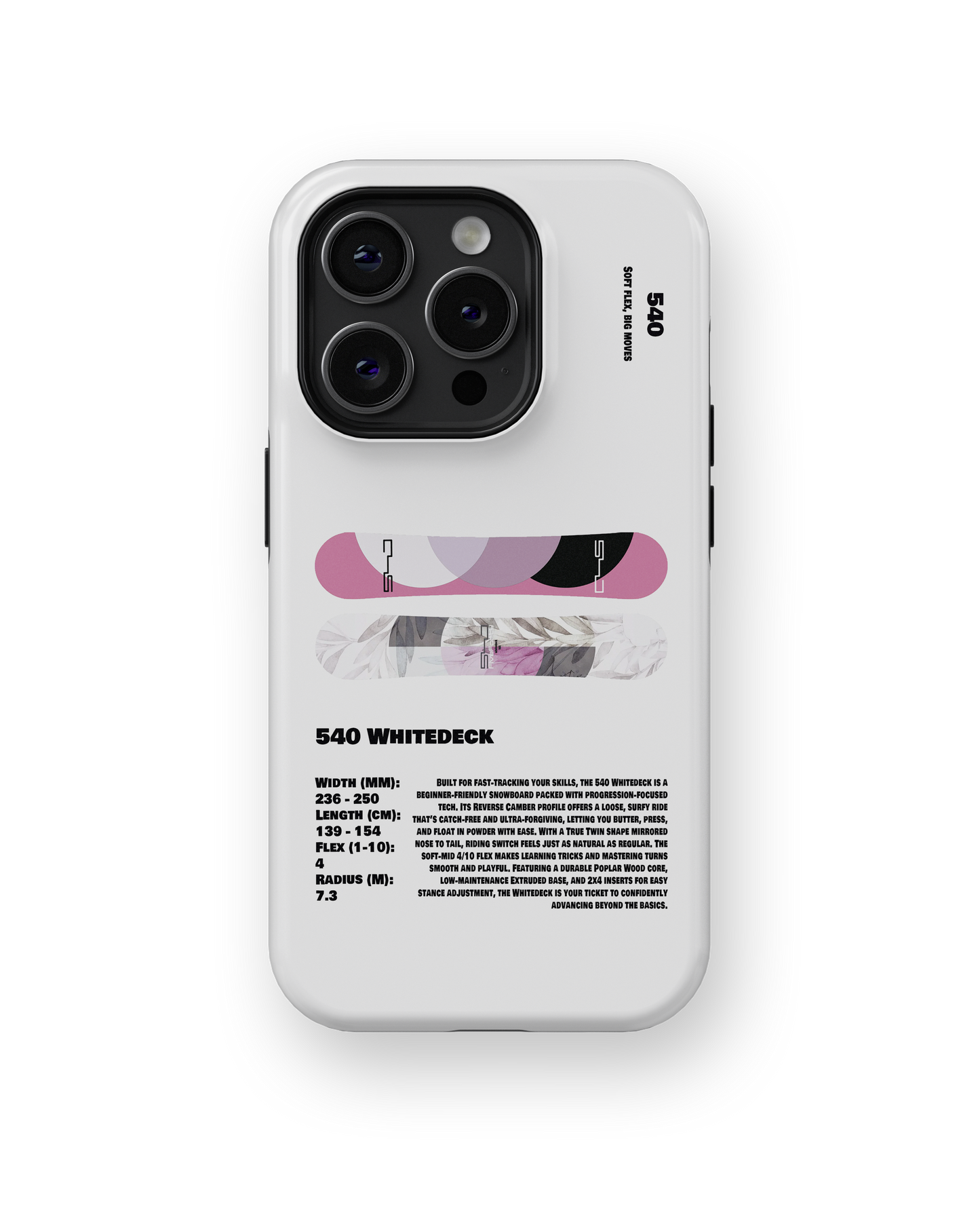 540 Whitedeck Snowboard Phone Case
