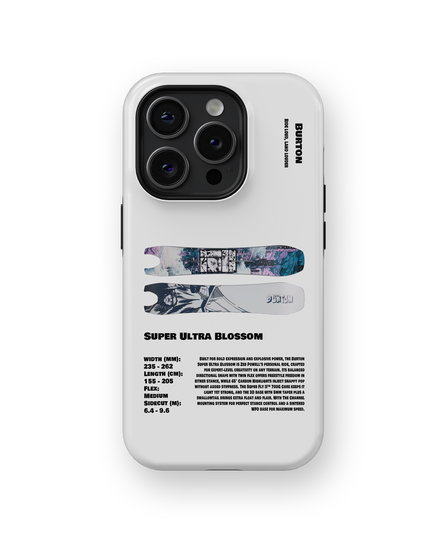 Burton Super Ultra Blossom Camber Snowboard Phone Case
