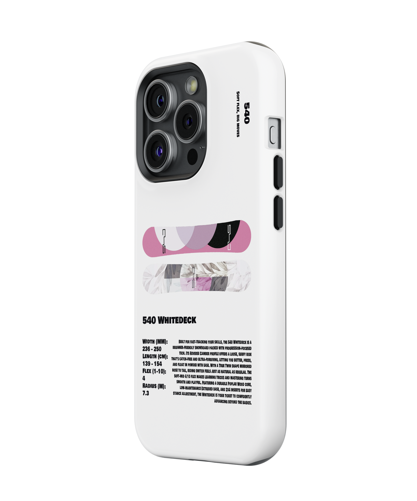 540 Whitedeck Snowboard Phone Case