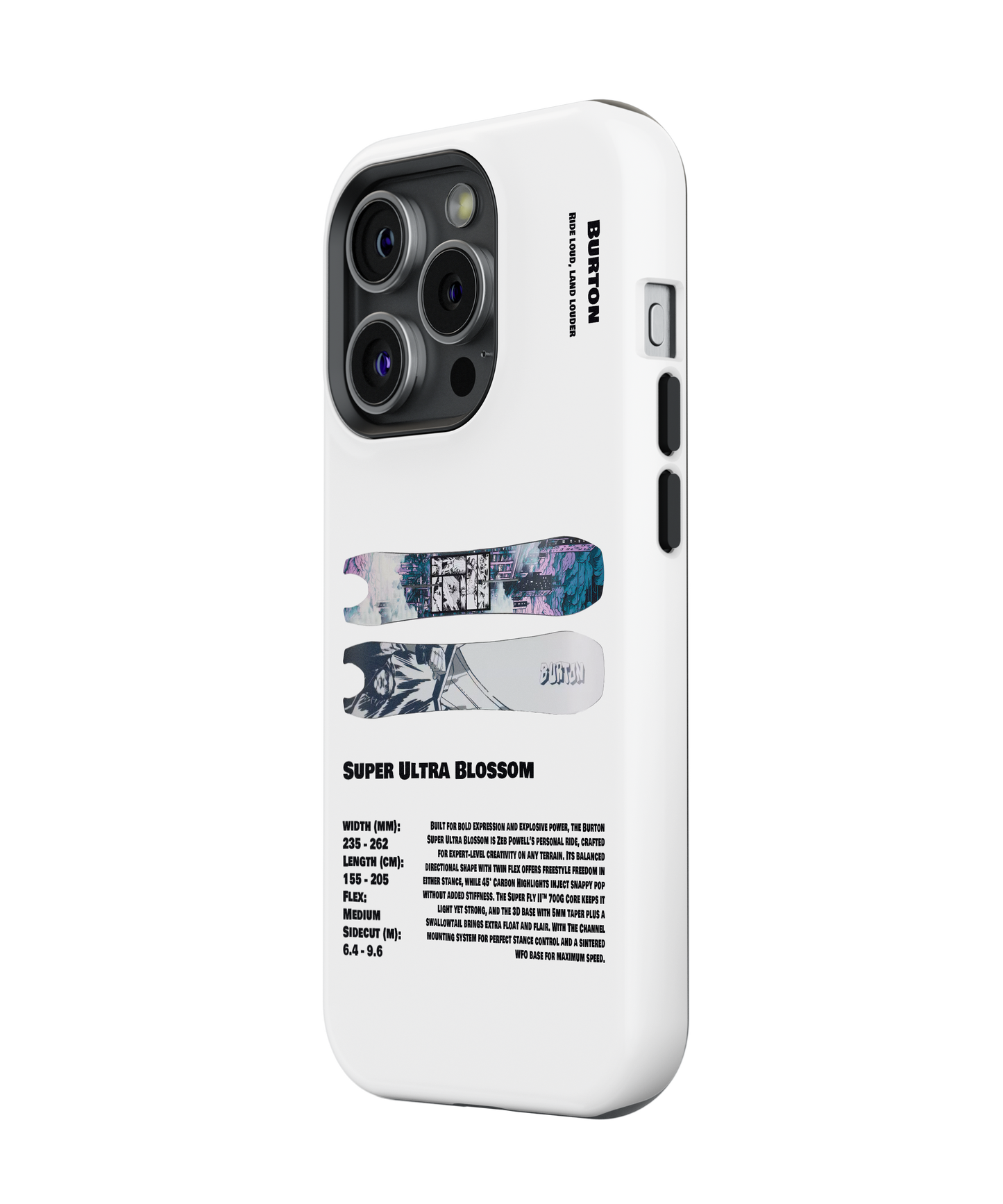 Burton Super Ultra Blossom Camber Snowboard Phone Case