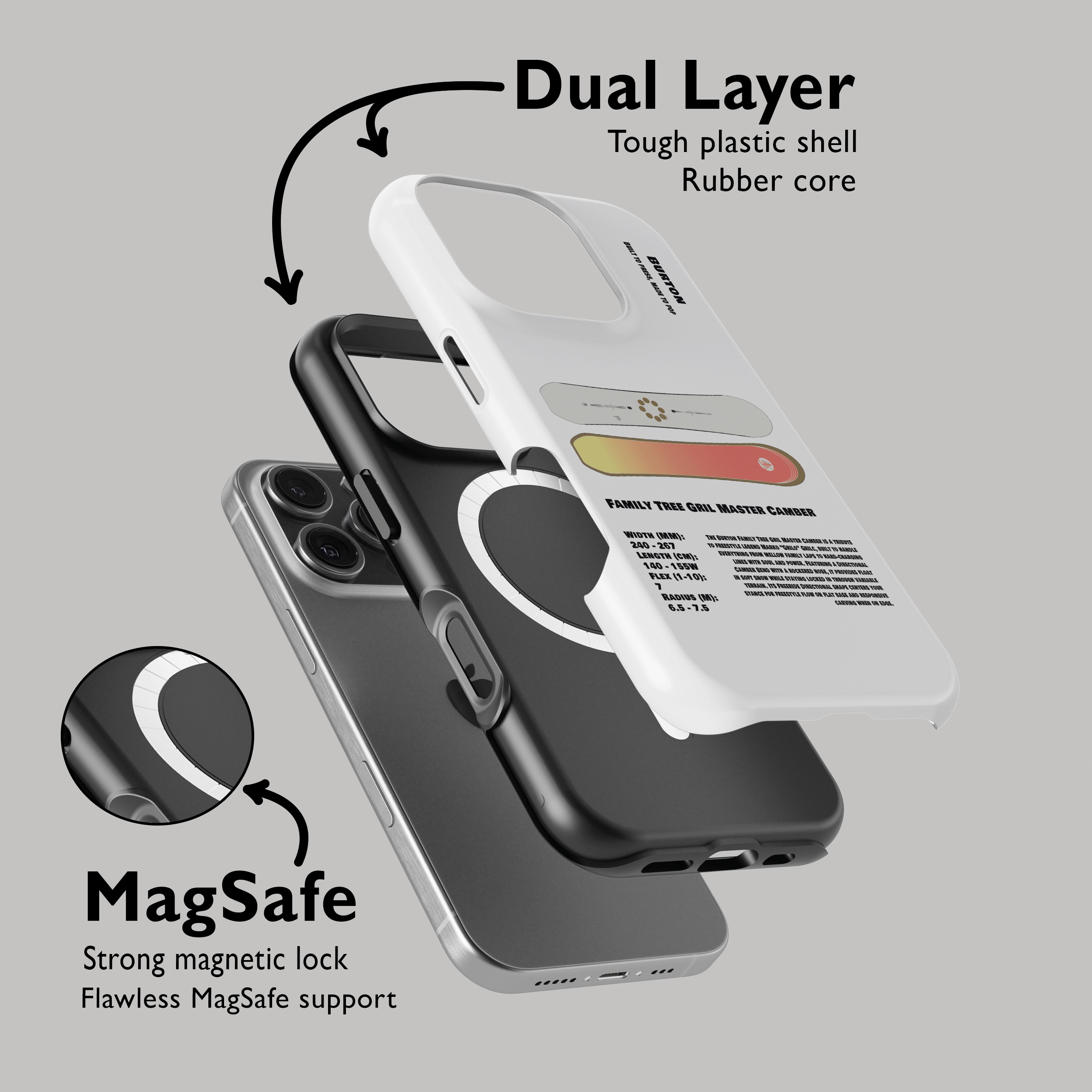 Étui de téléphone Burton Family Tree pour snowboard Girl Master Camber
