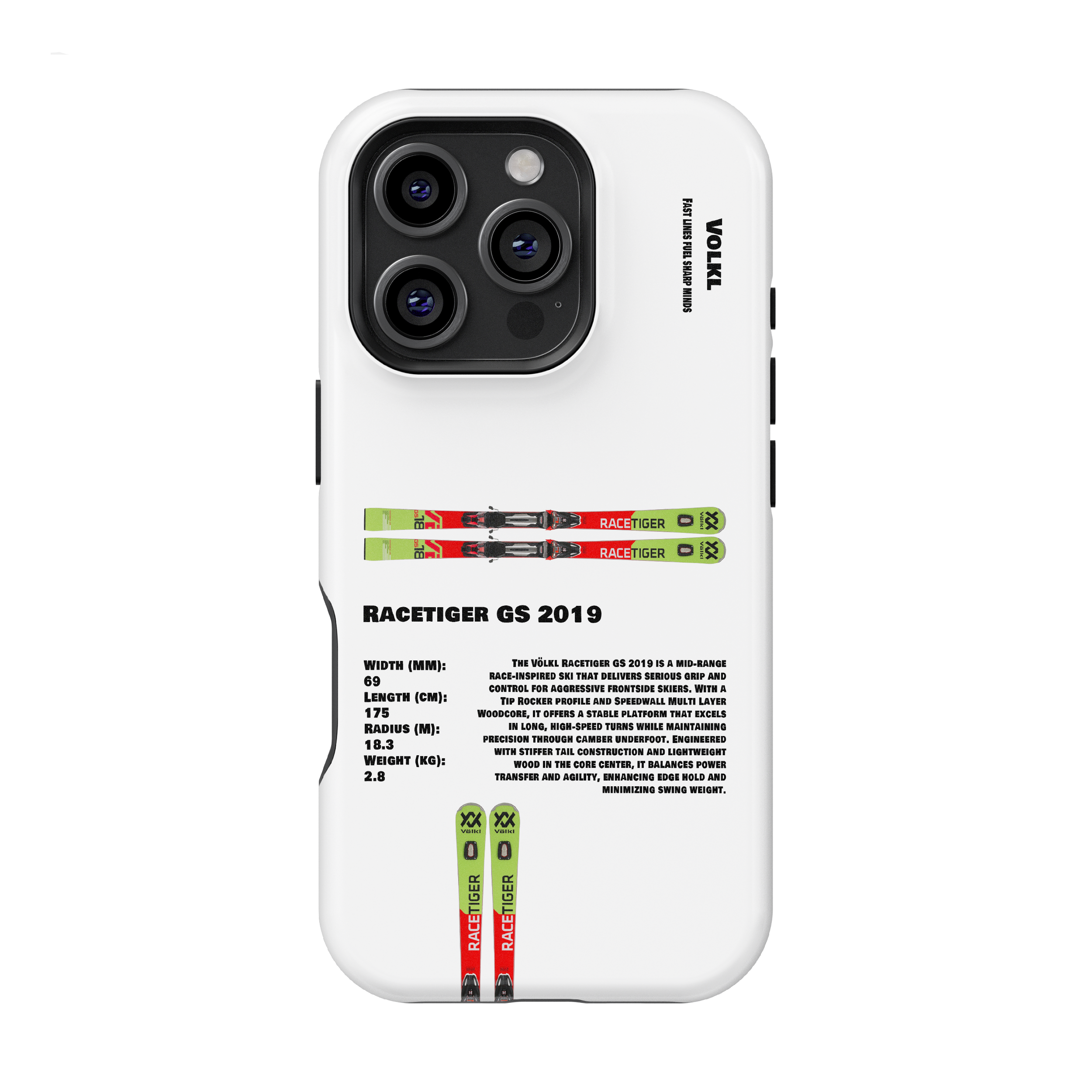 Étui de téléphone Volkl Racetiger GS 2019 pour le ski