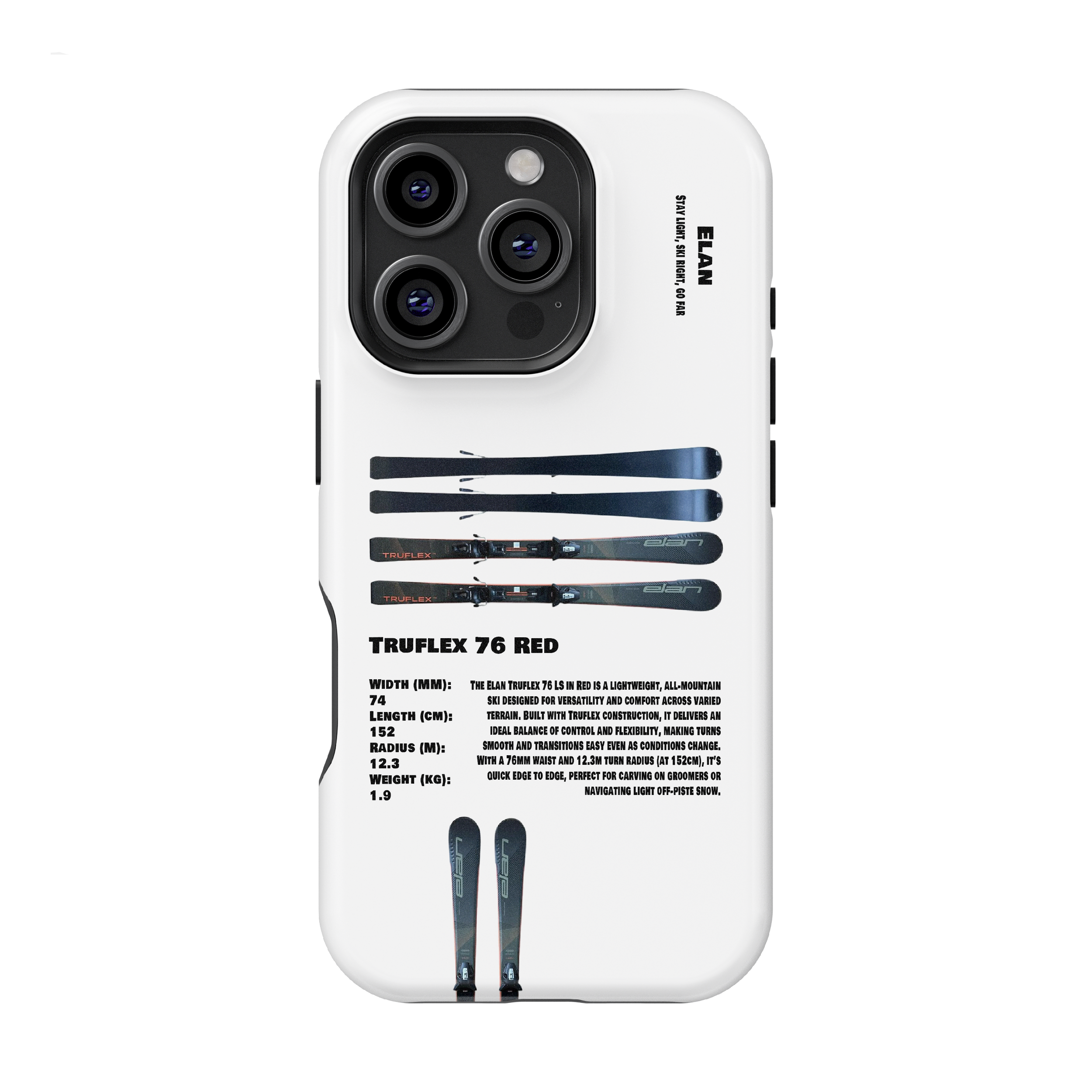 Étui de téléphone Elan Truflex 76 rouge pour le ski