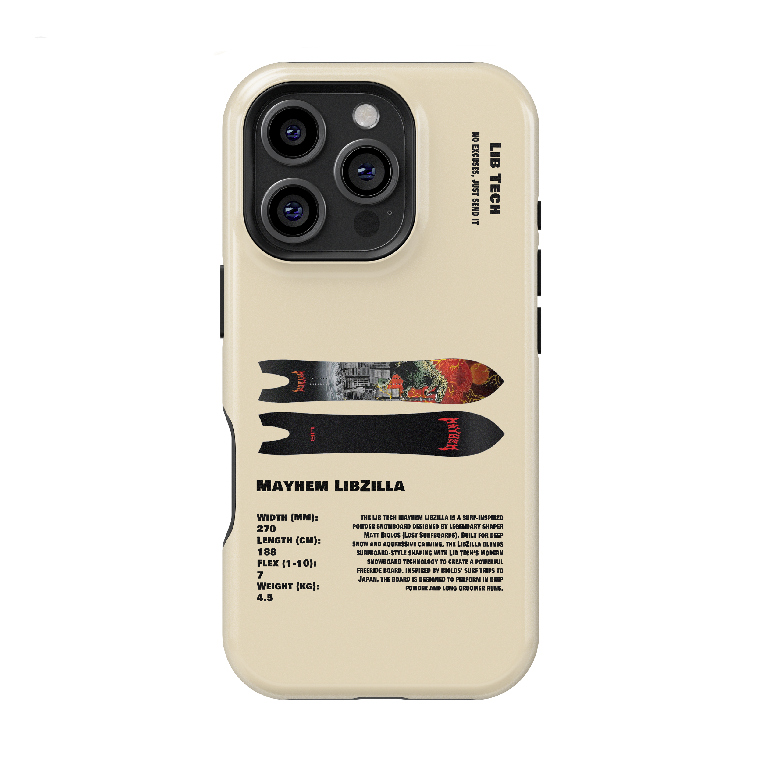 Lib Tech Mayhem LibZilla Snowboard Phone Case