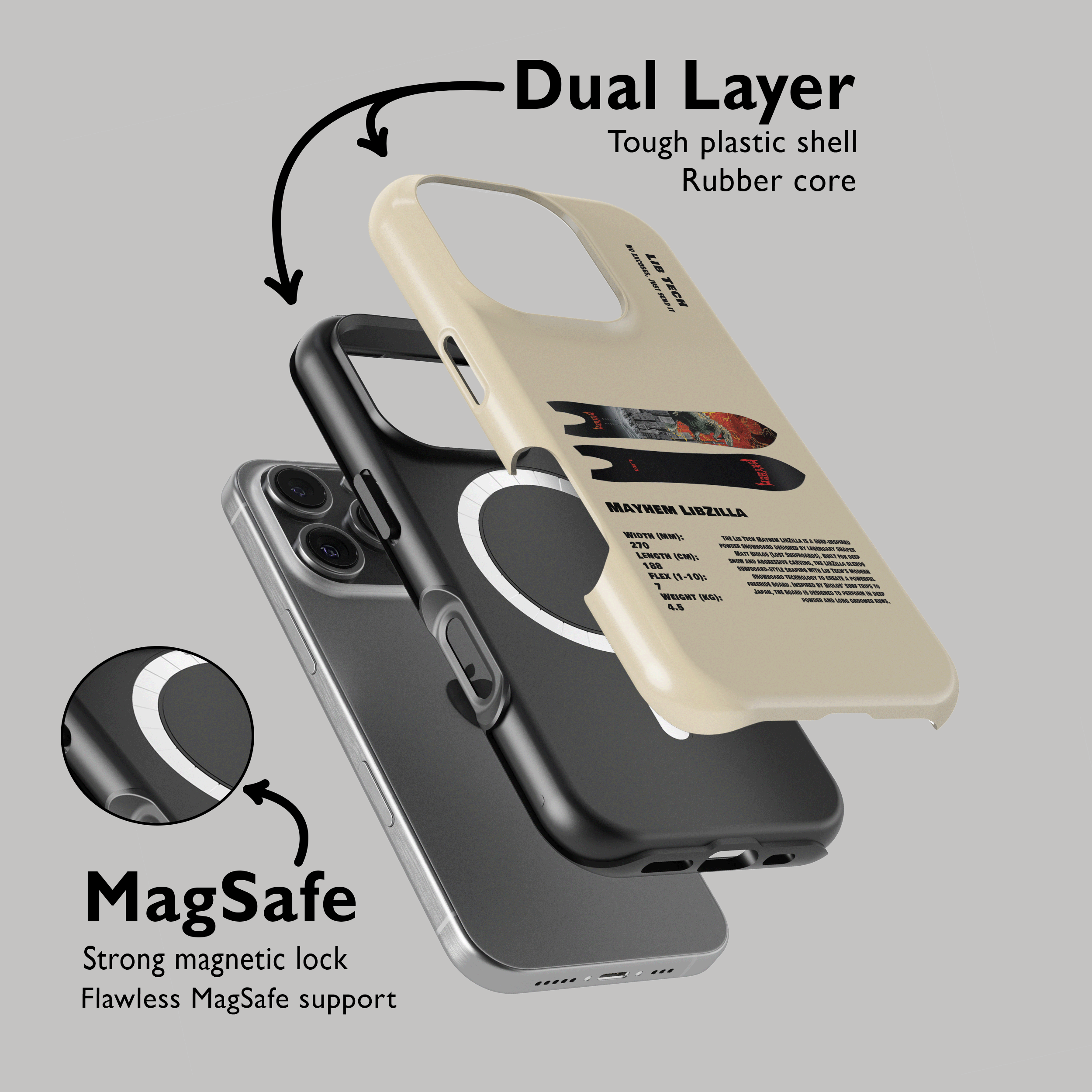 Lib Tech Mayhem LibZilla Snowboard Phone Case
