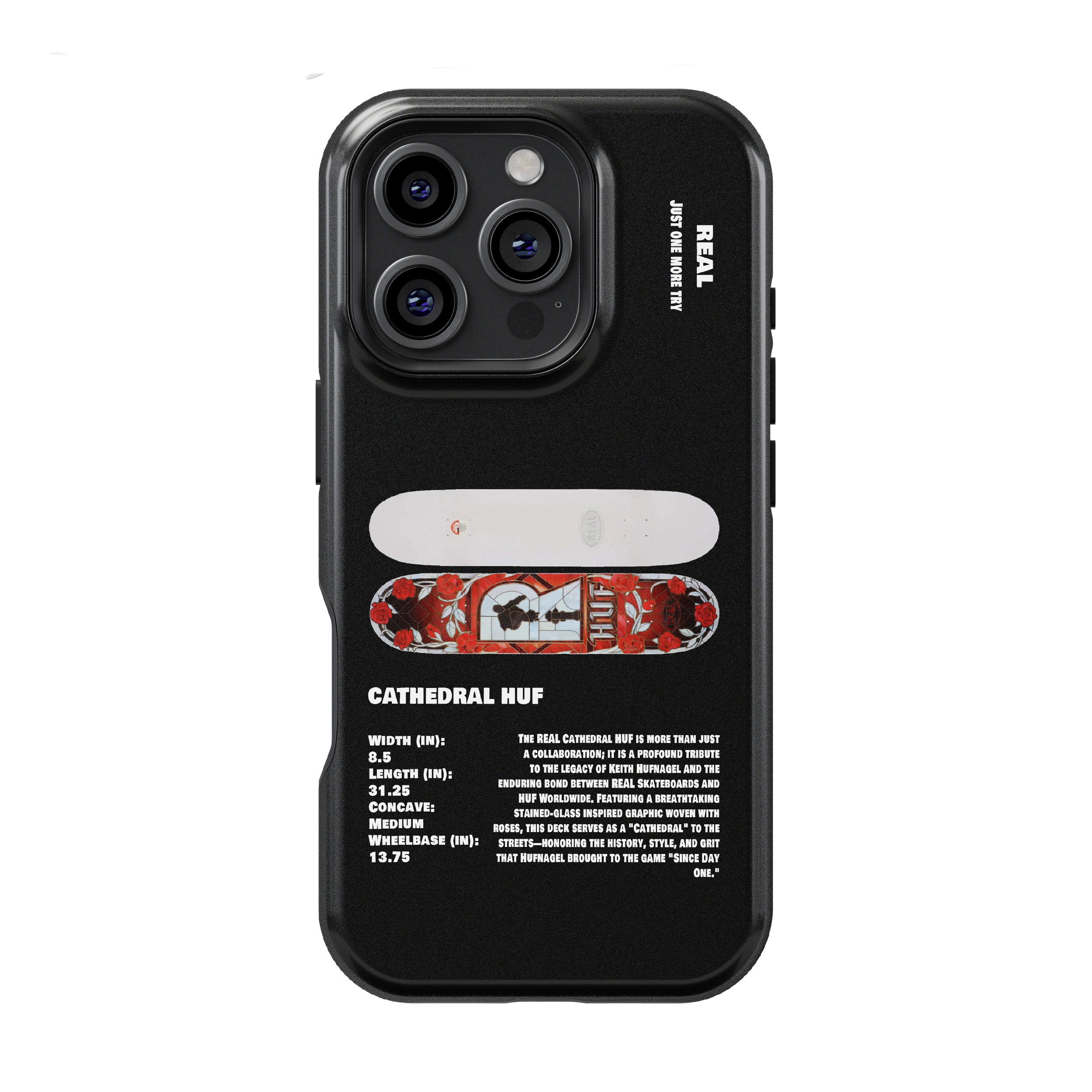 REAL CATHEDRAL HUF Skateboard Phone Case