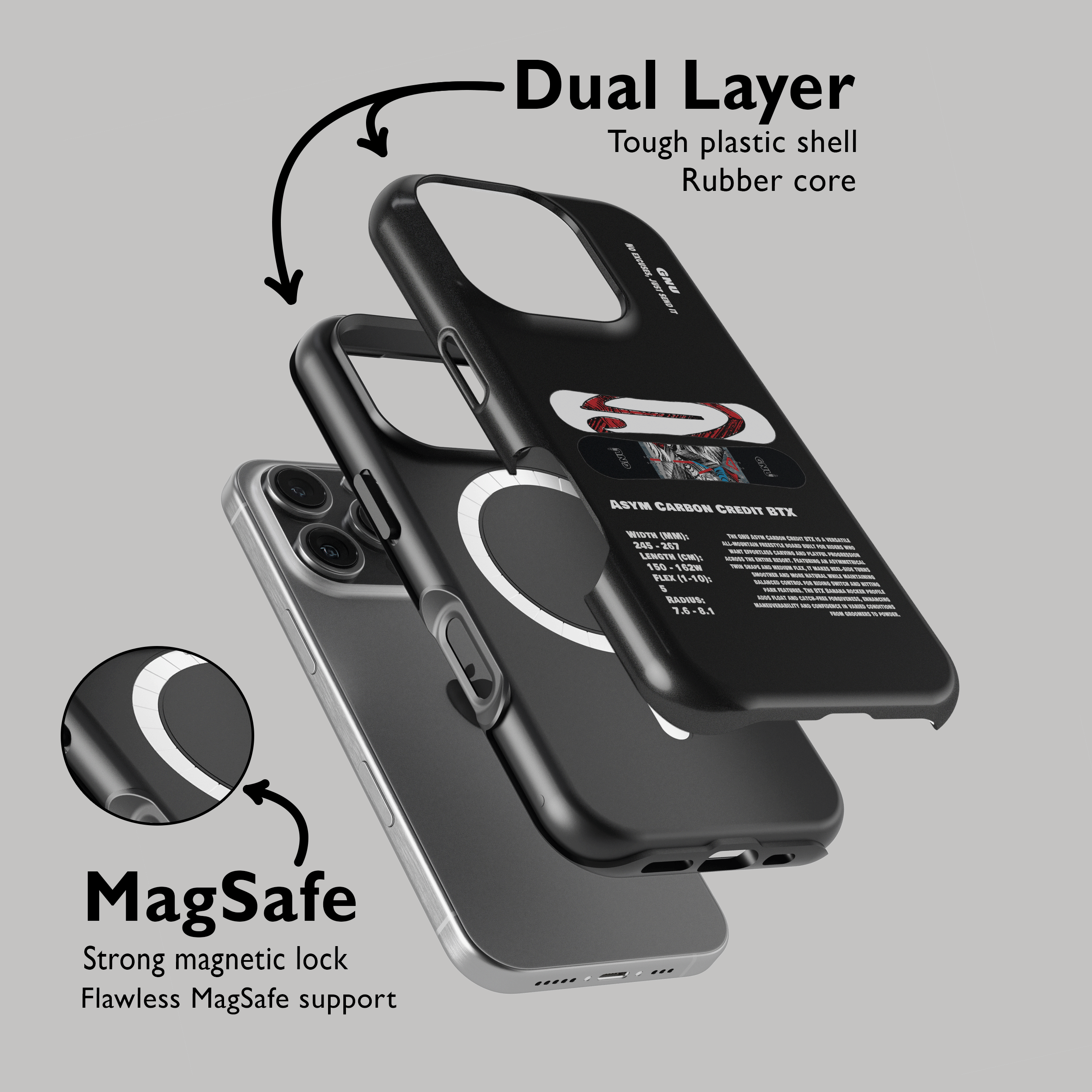 GNU Asym Carbon Credit BTX Snowboard Phone Case