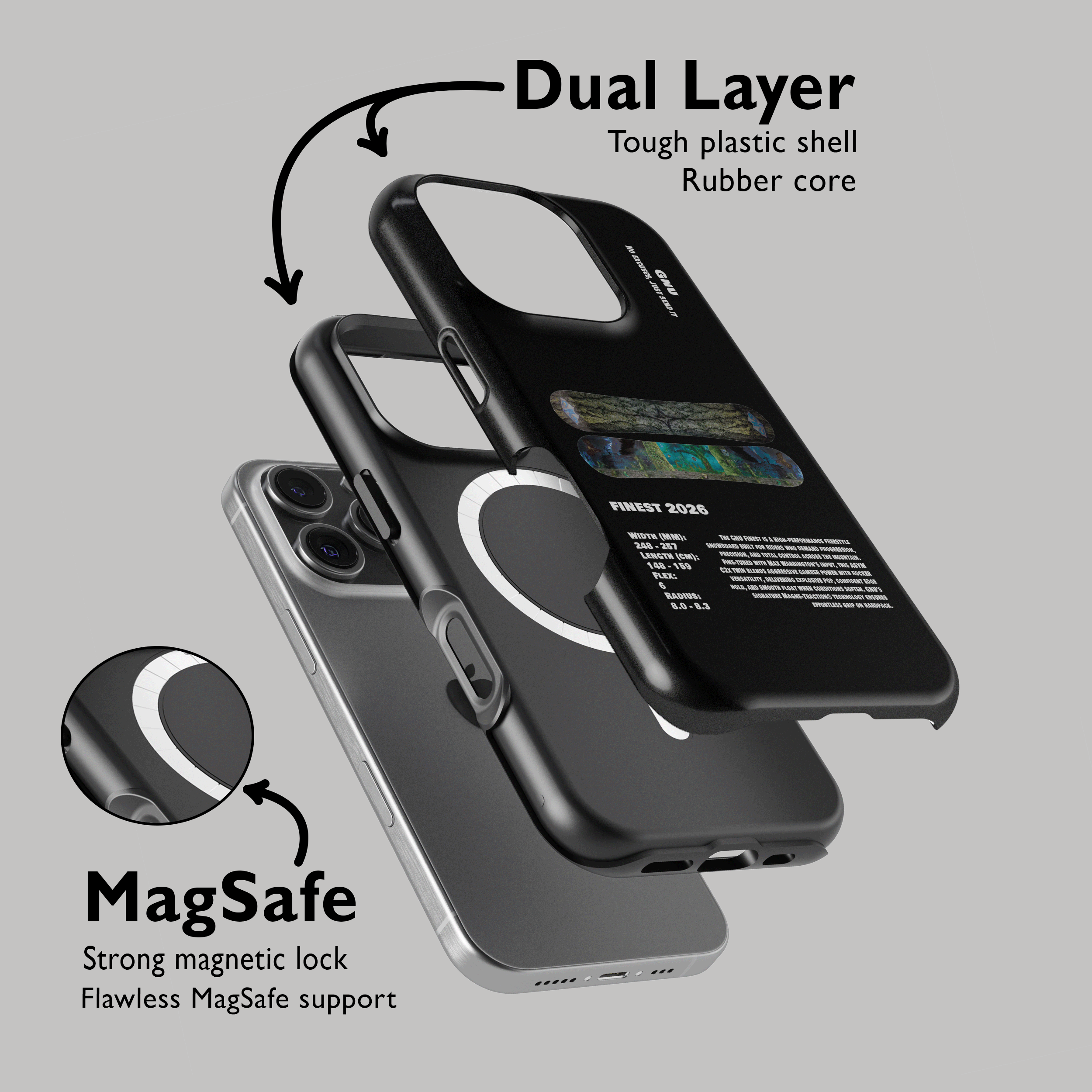 GNU FINEST Snowboard Phone Case