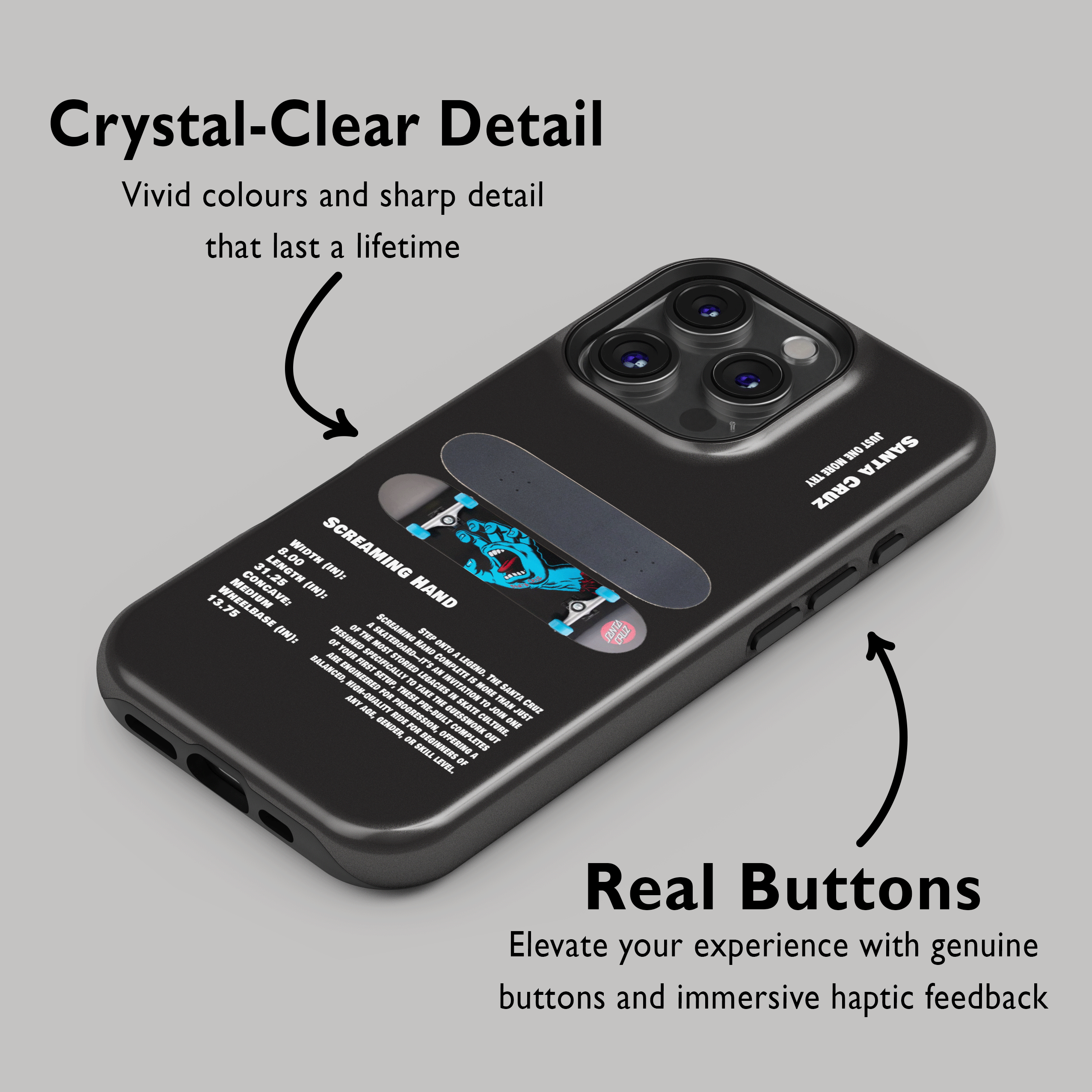 Santa Cruz Screaming Hand Skateboard Phone Case
