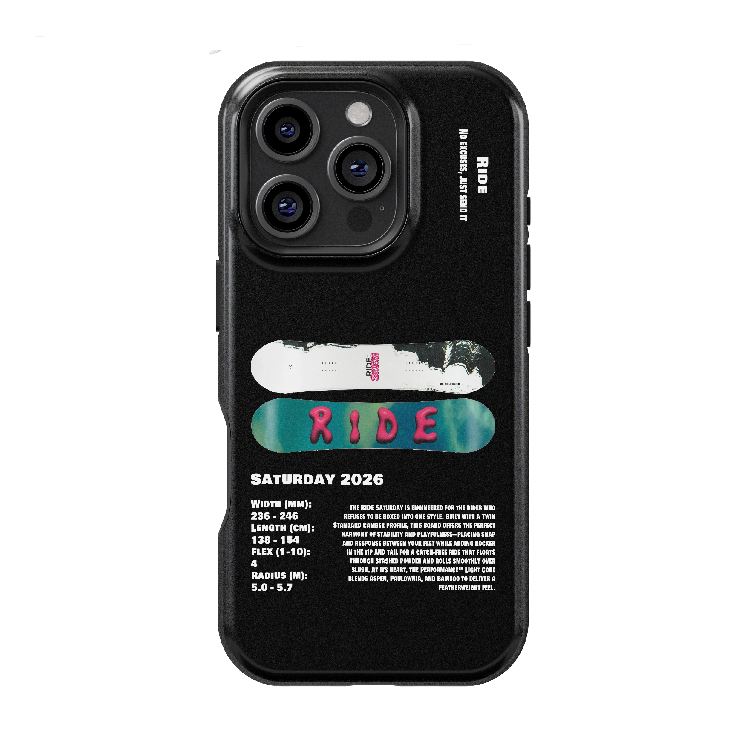 Ride Saturday 2026 Snowboard Phone Case