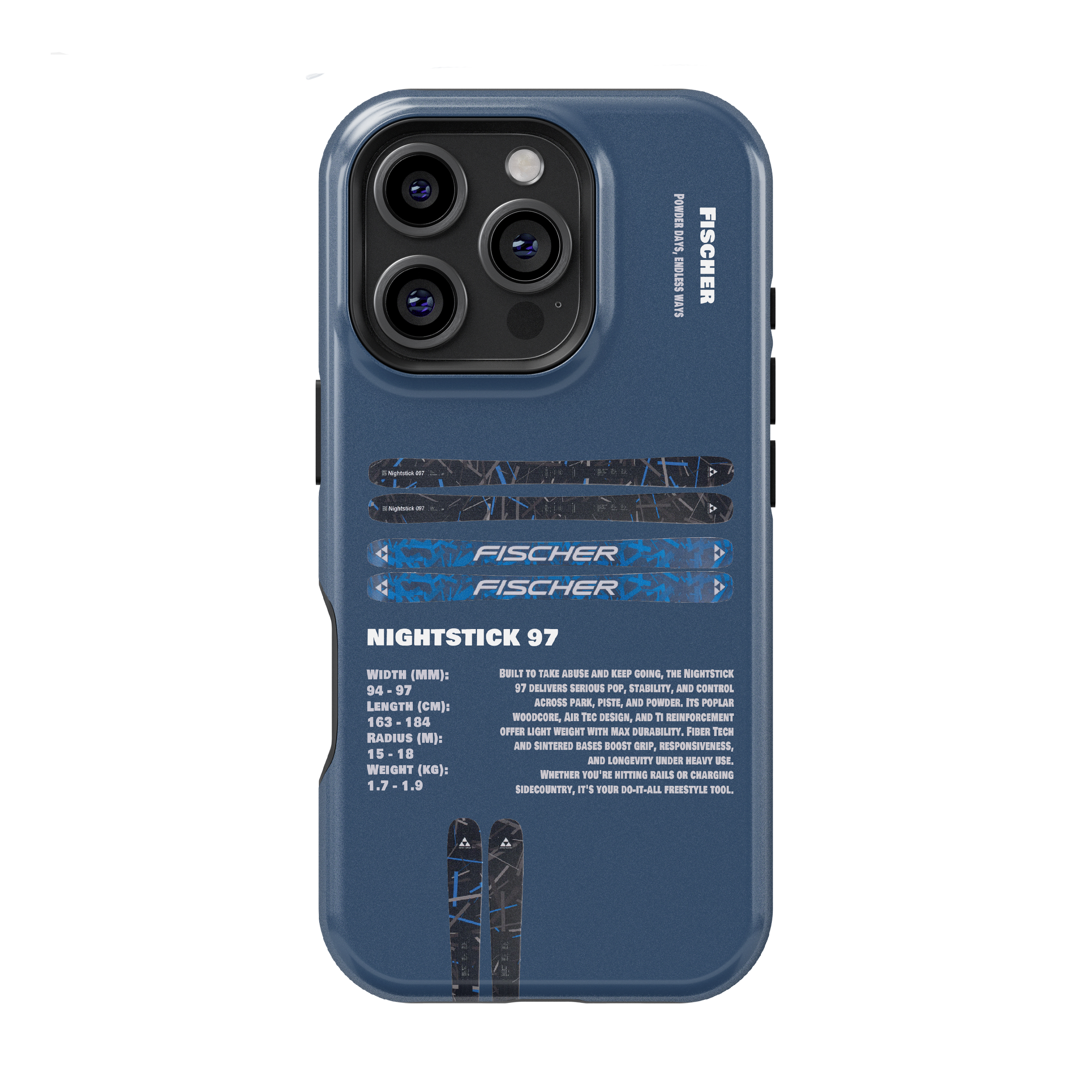 Fischer Nightstick 97 Ski Phone Case