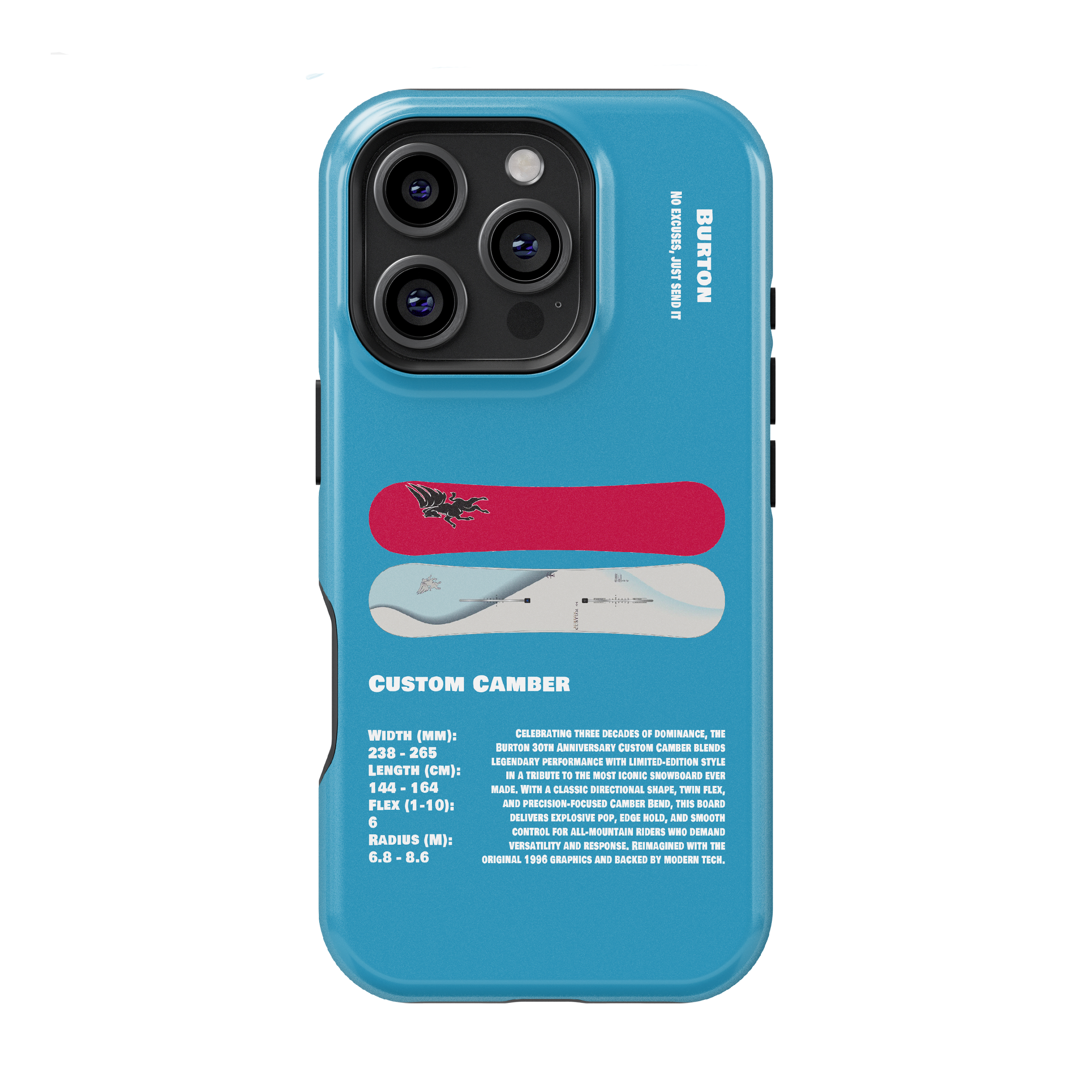 Burton 30th Anniversary Custom Camber Snowboard Phone Case