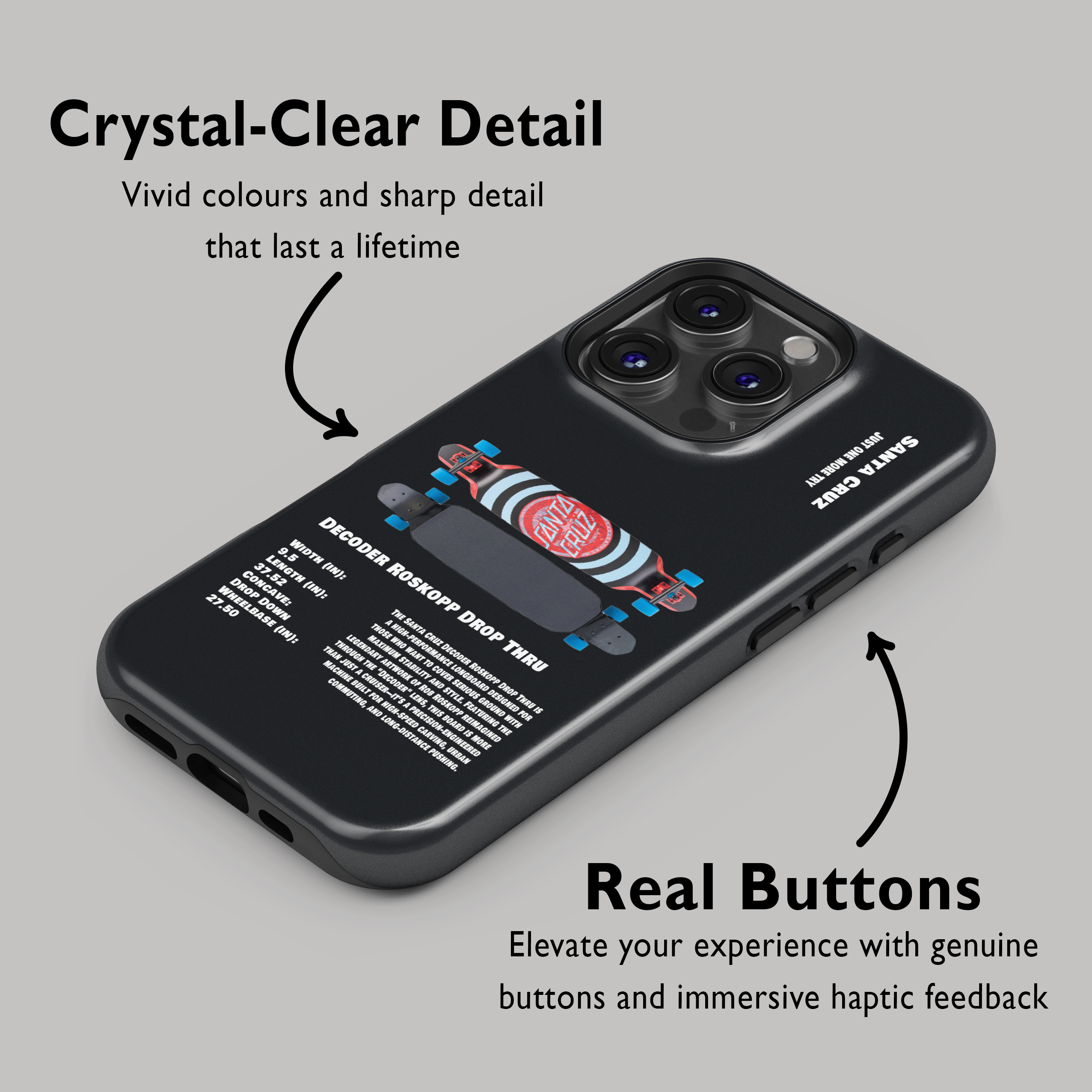 Santa cruz Decoder Roskopp Drop Thru Skateboard Phone Case