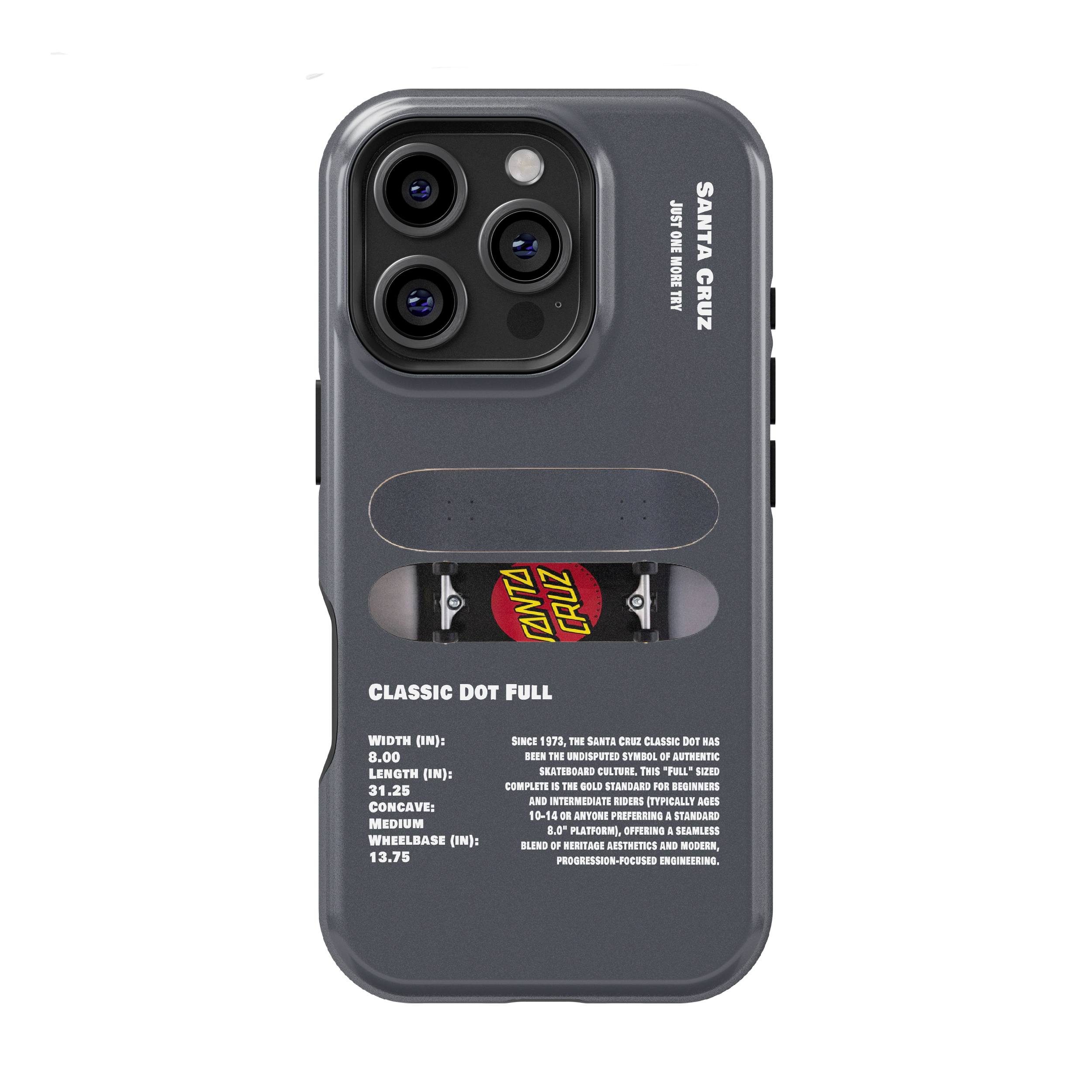 Santa Cruz Classic Dot Full Skateboard Phone Case
