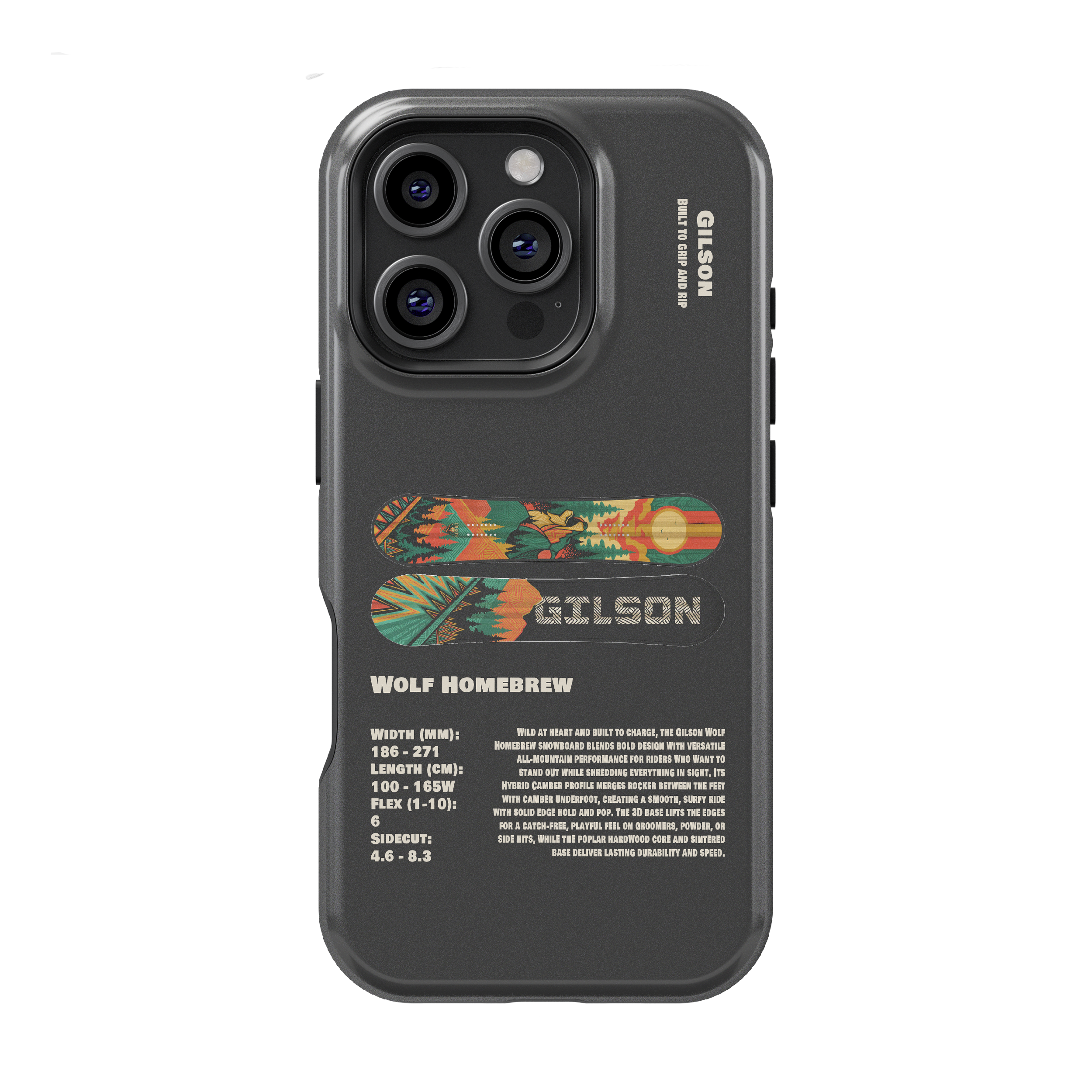 Gilson Wolf Homebrew Snowboard Phone Case