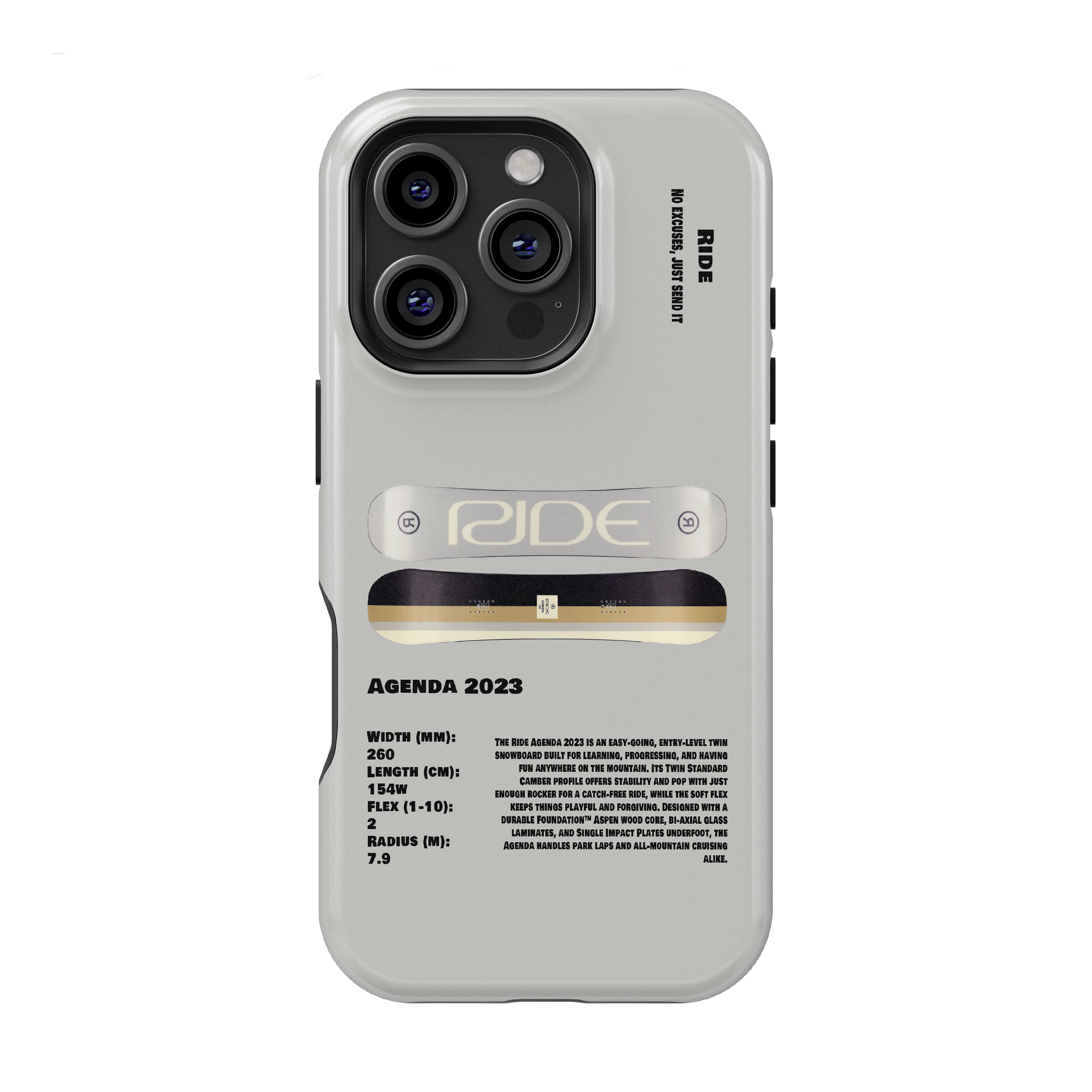 Ride Agenda 2023 Snowboard Phone Case