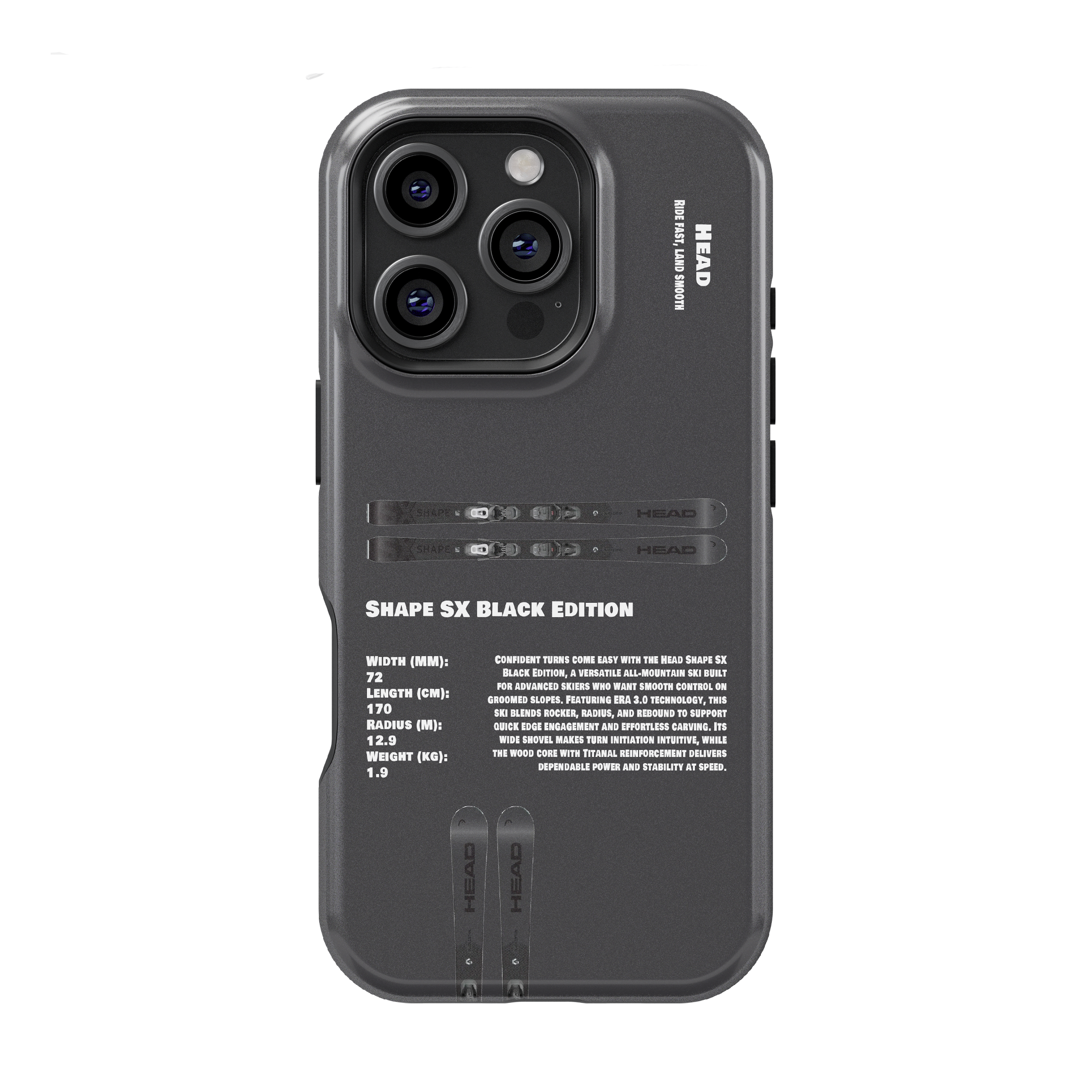 Head Shape SX Black Edition Ski Phone Case