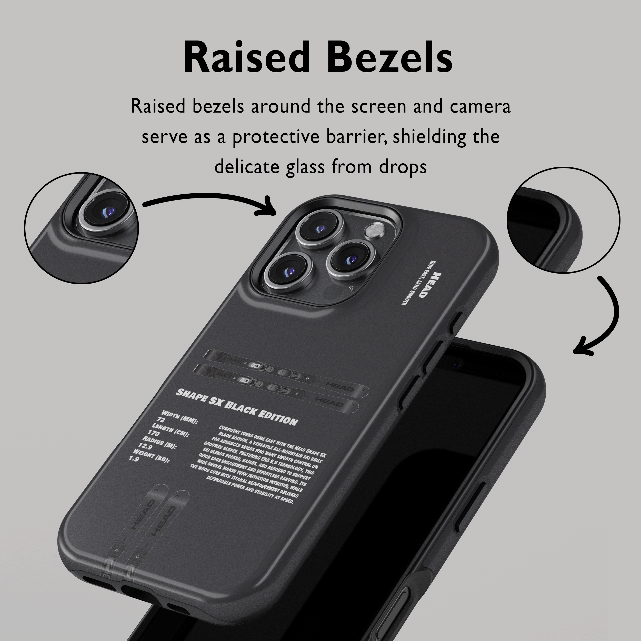 Head Shape SX Black Edition Ski Phone Case
