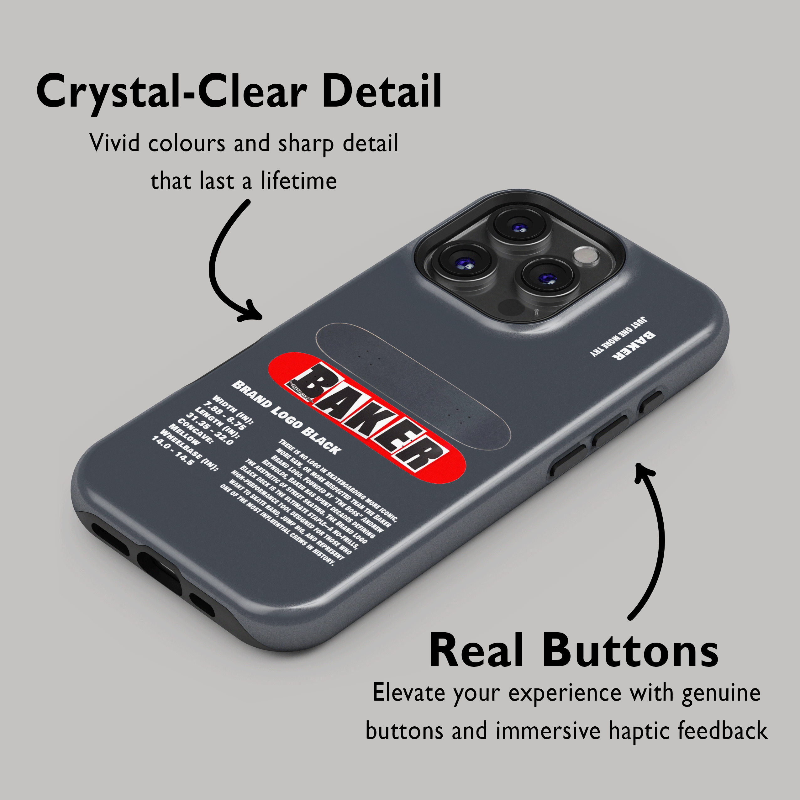 Baker Brand Logo Black Skateboard Phone Case