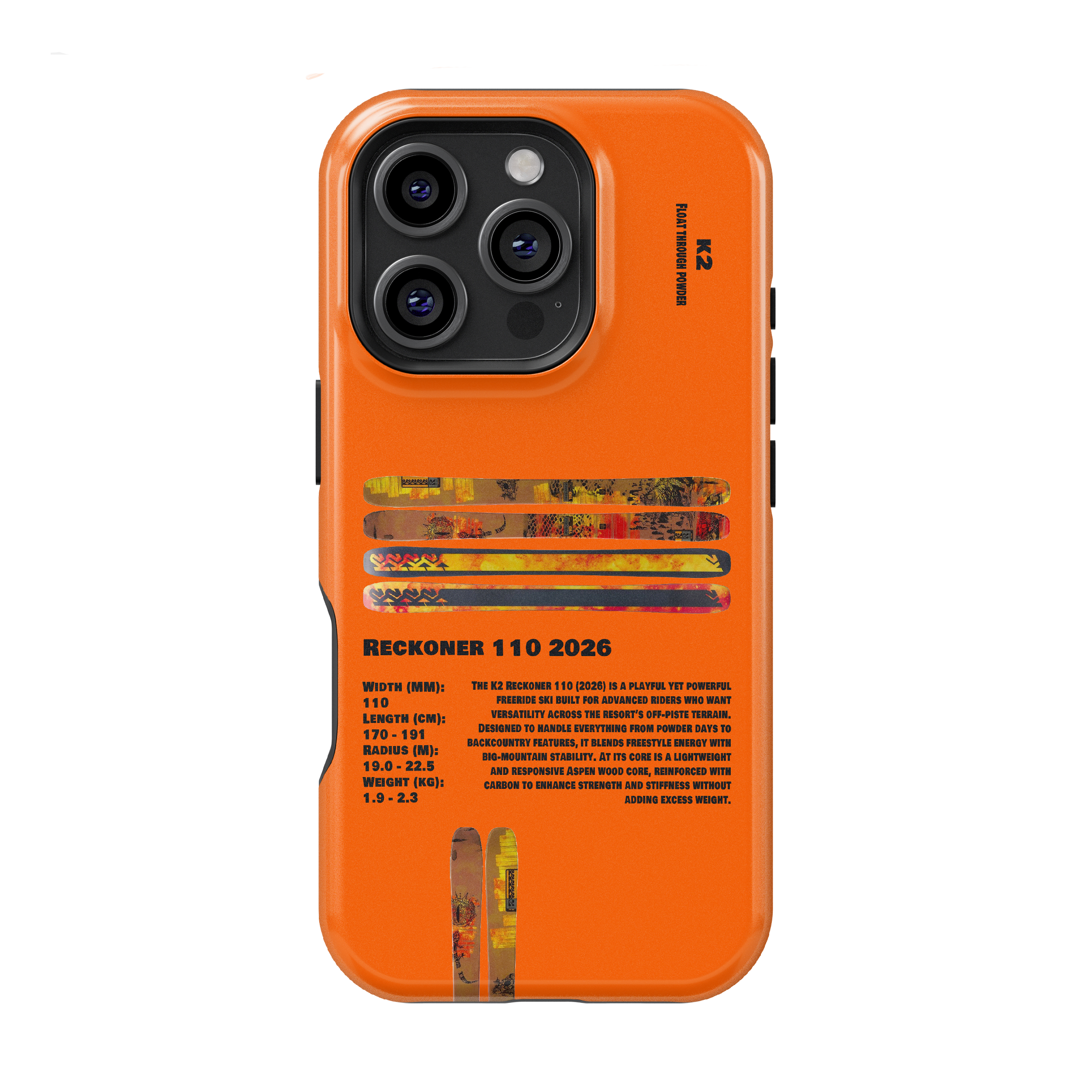 K2 Reckoner 110 2026 Ski Phone Case