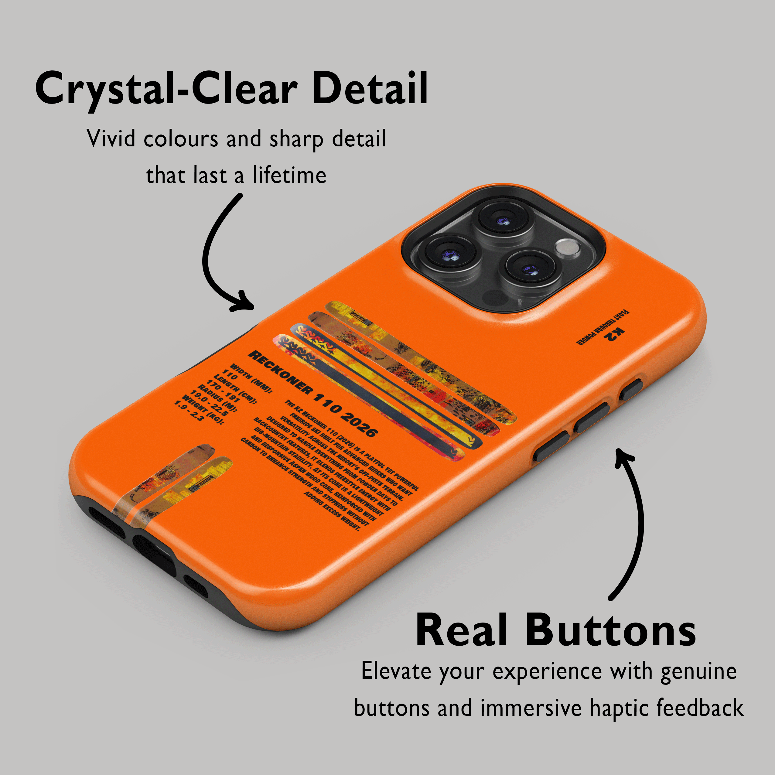 K2 Reckoner 110 2026 Ski Phone Case