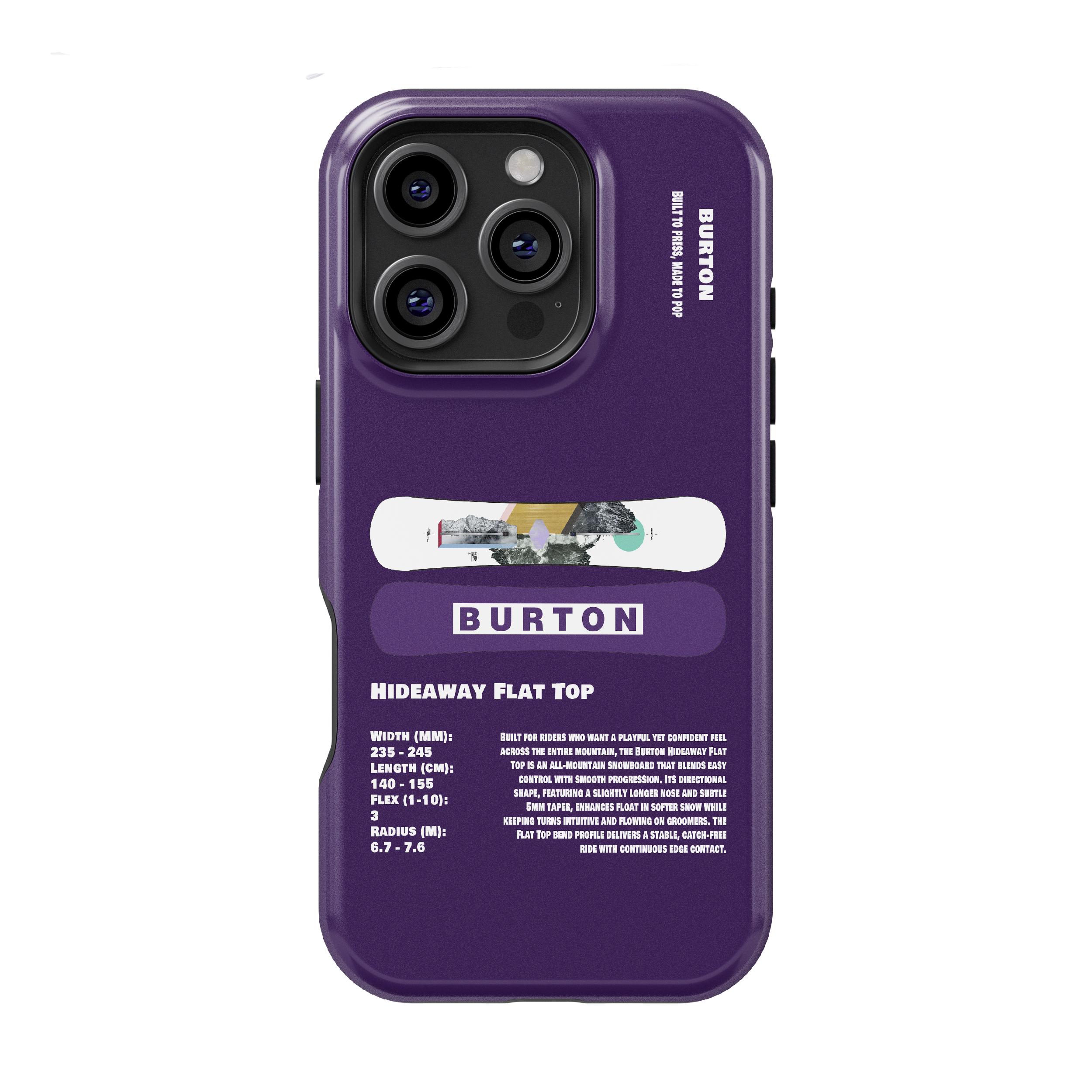 Burton Hideaway Flat Top Snowboard Phone Case