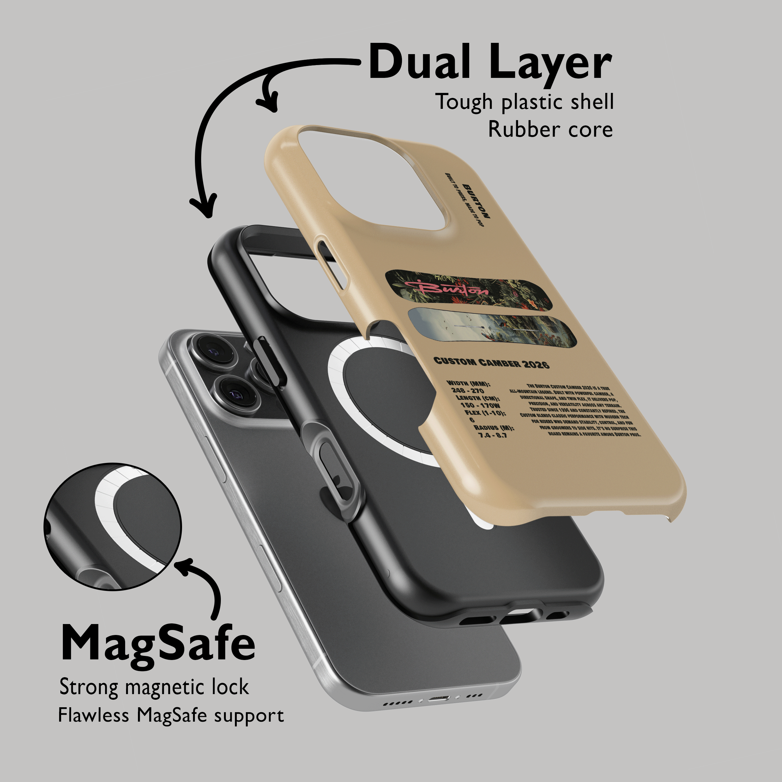Étui de téléphone pour snowboard Burton Process Camber 2026