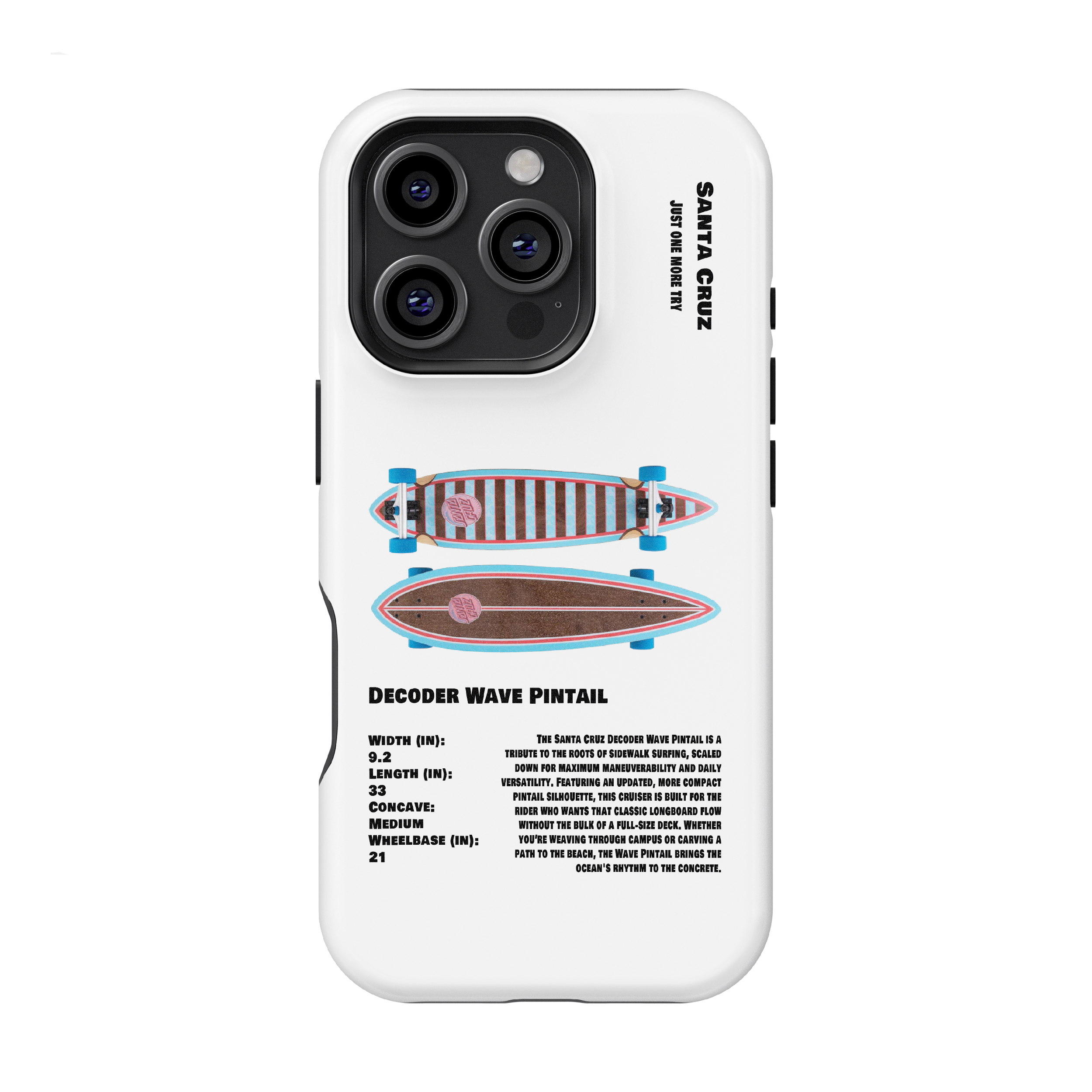 Santa Cruz Decoder Wave Pintail Skateboard Phone Case