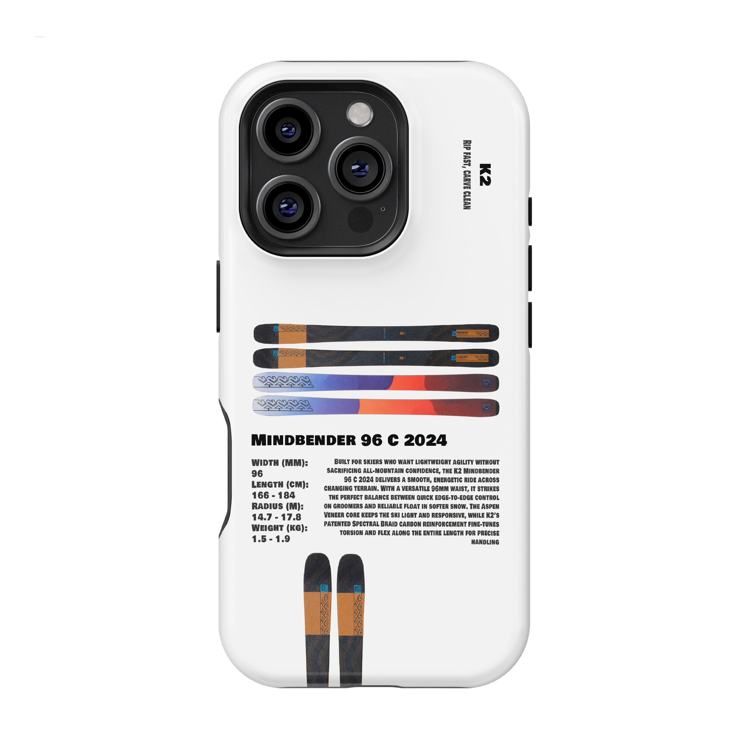 K2 Mindbender 96 C 2024 Ski Phone Case