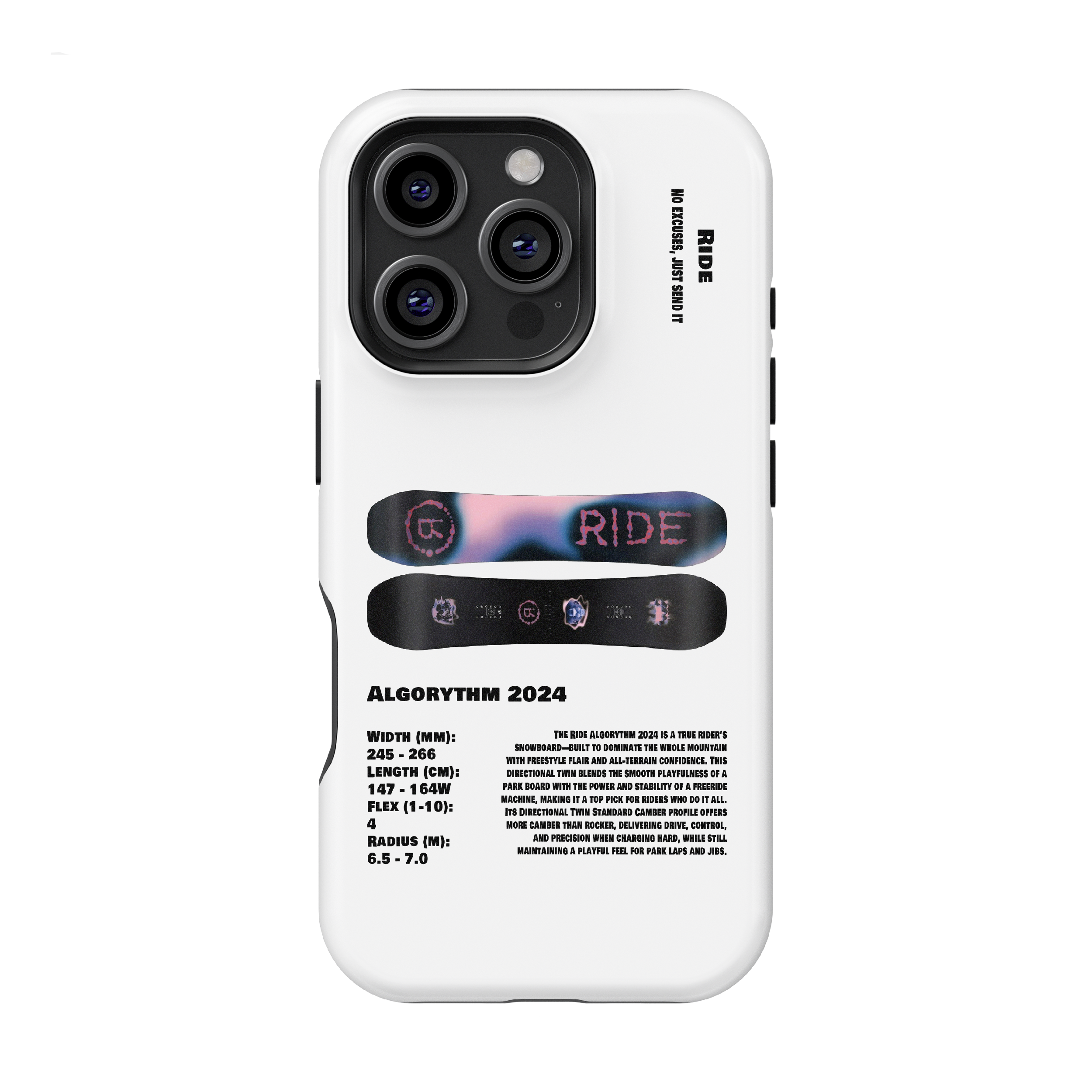 Ride Algorythm 2024 Snowboard Phone Case