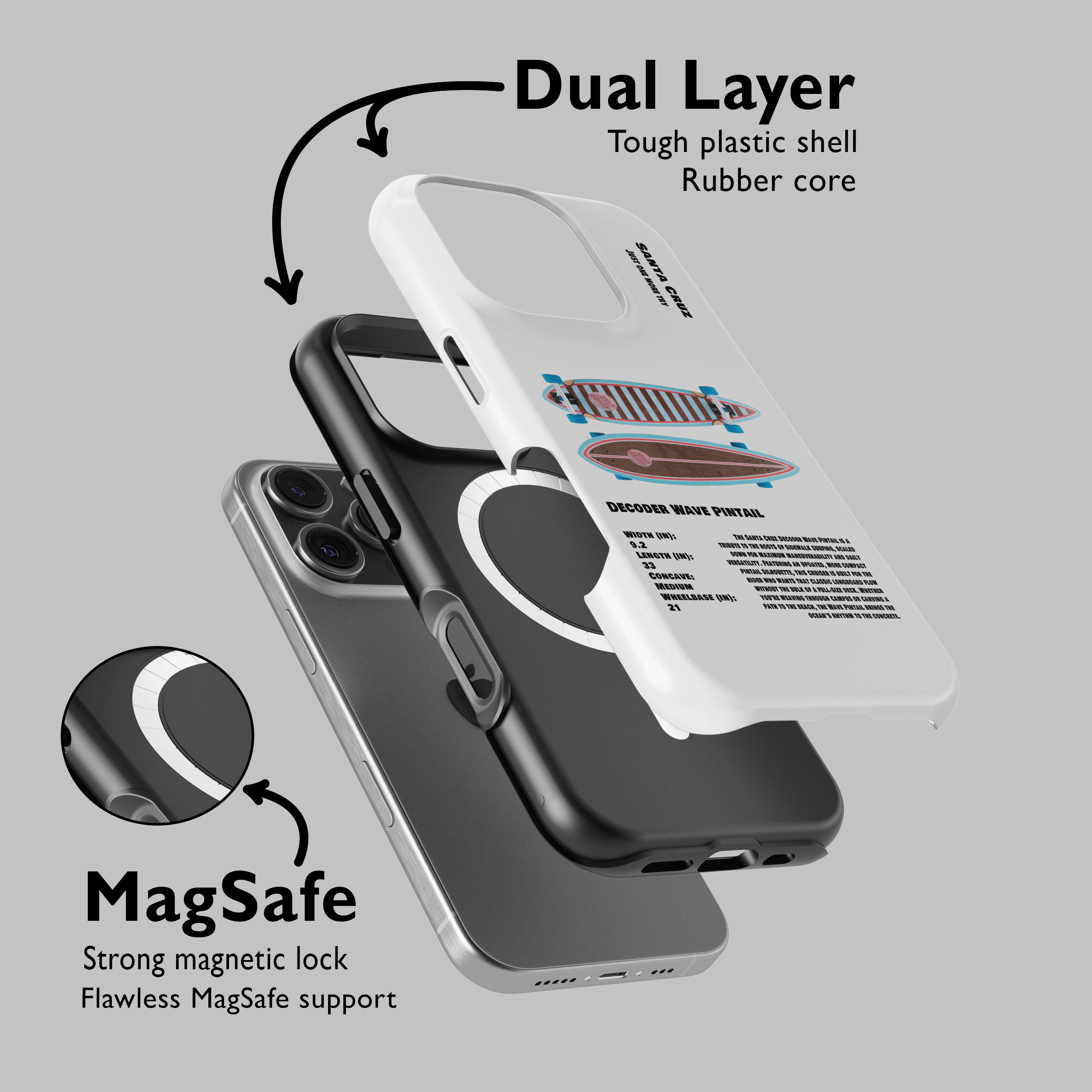 Santa Cruz Decoder Wave Pintail Skateboard Phone Case