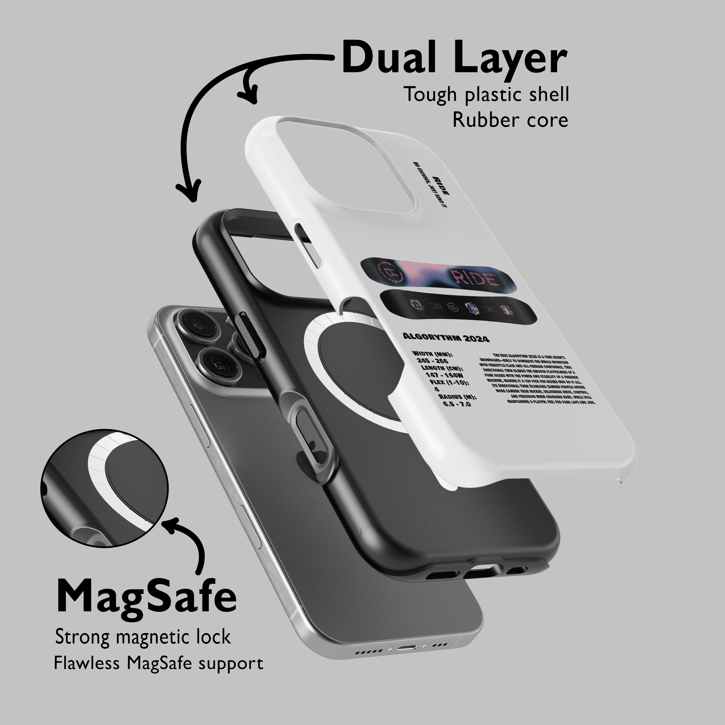 Ride Algorythm 2024 Snowboard Phone Case