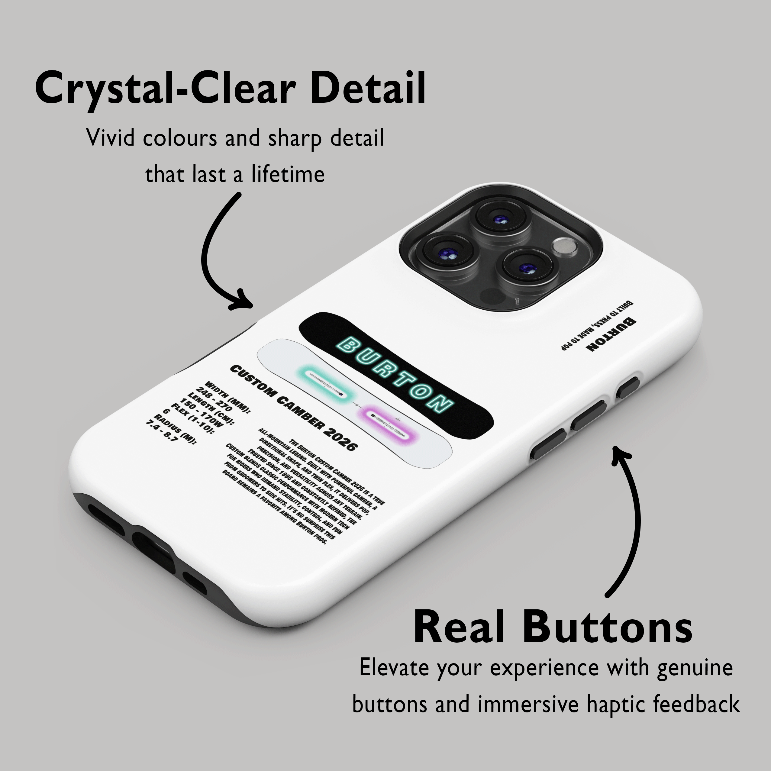 Burton Custom Camber 2026 GLOW Snowboard Phone Case