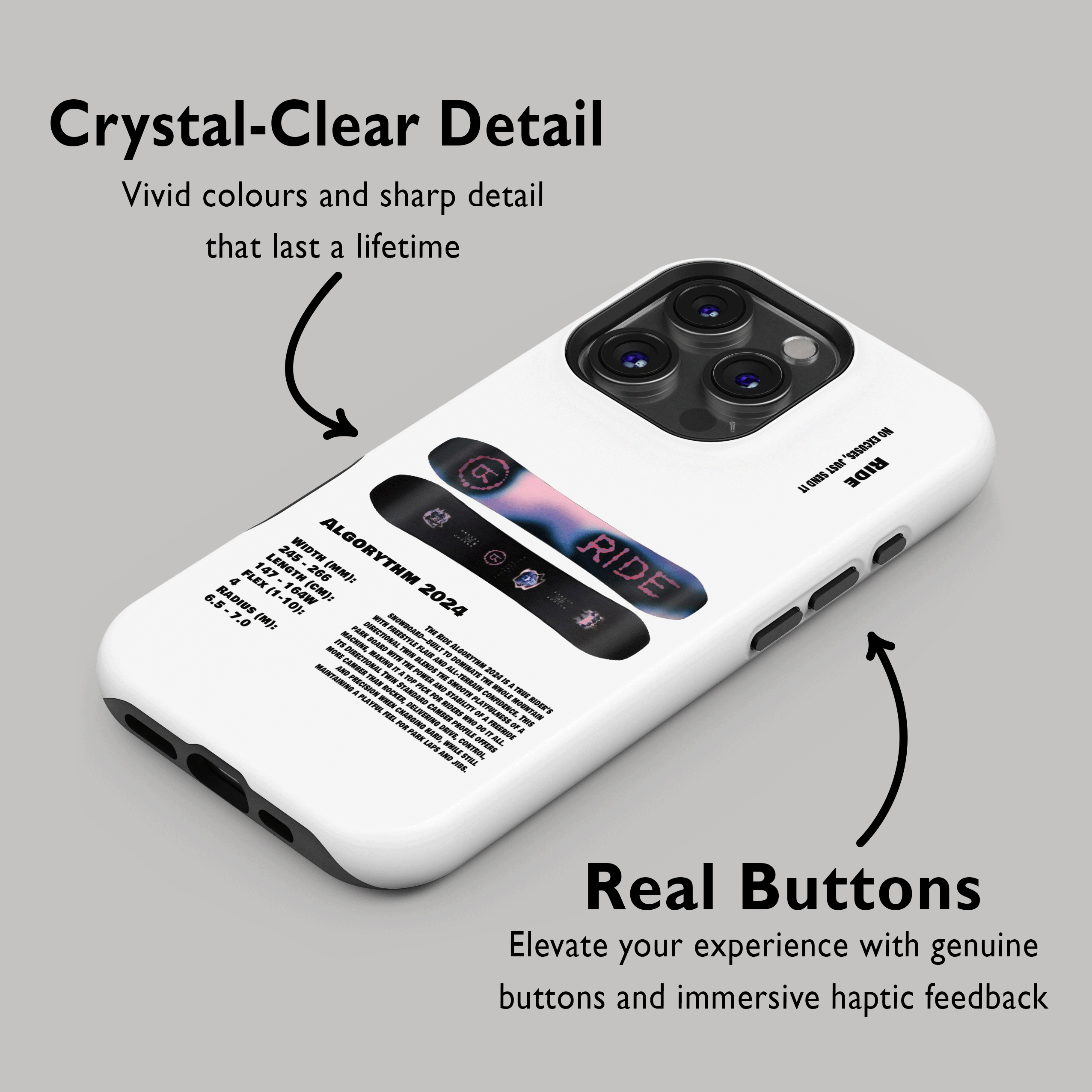 Ride Algorythm 2024 Snowboard Phone Case