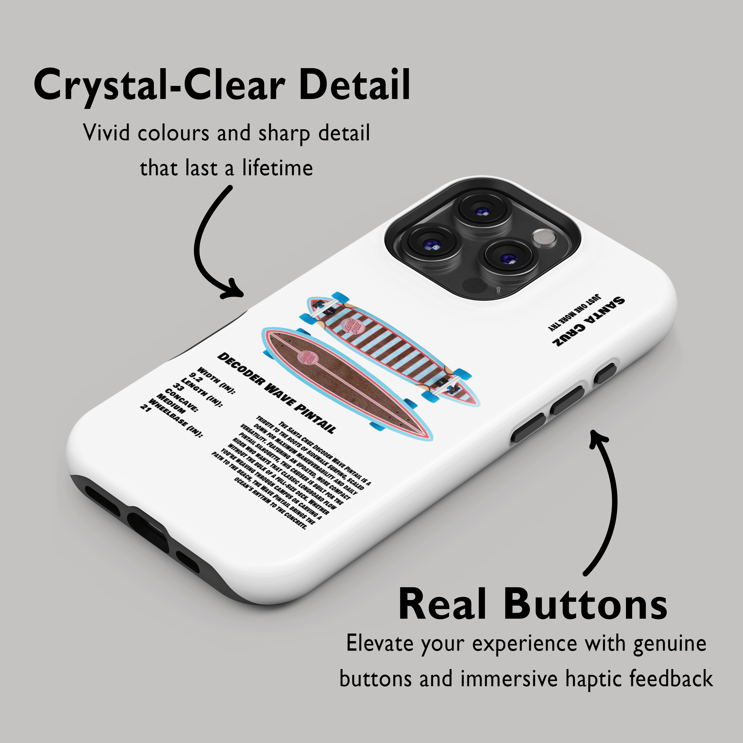 Santa Cruz Decoder Wave Pintail Skateboard Phone Case