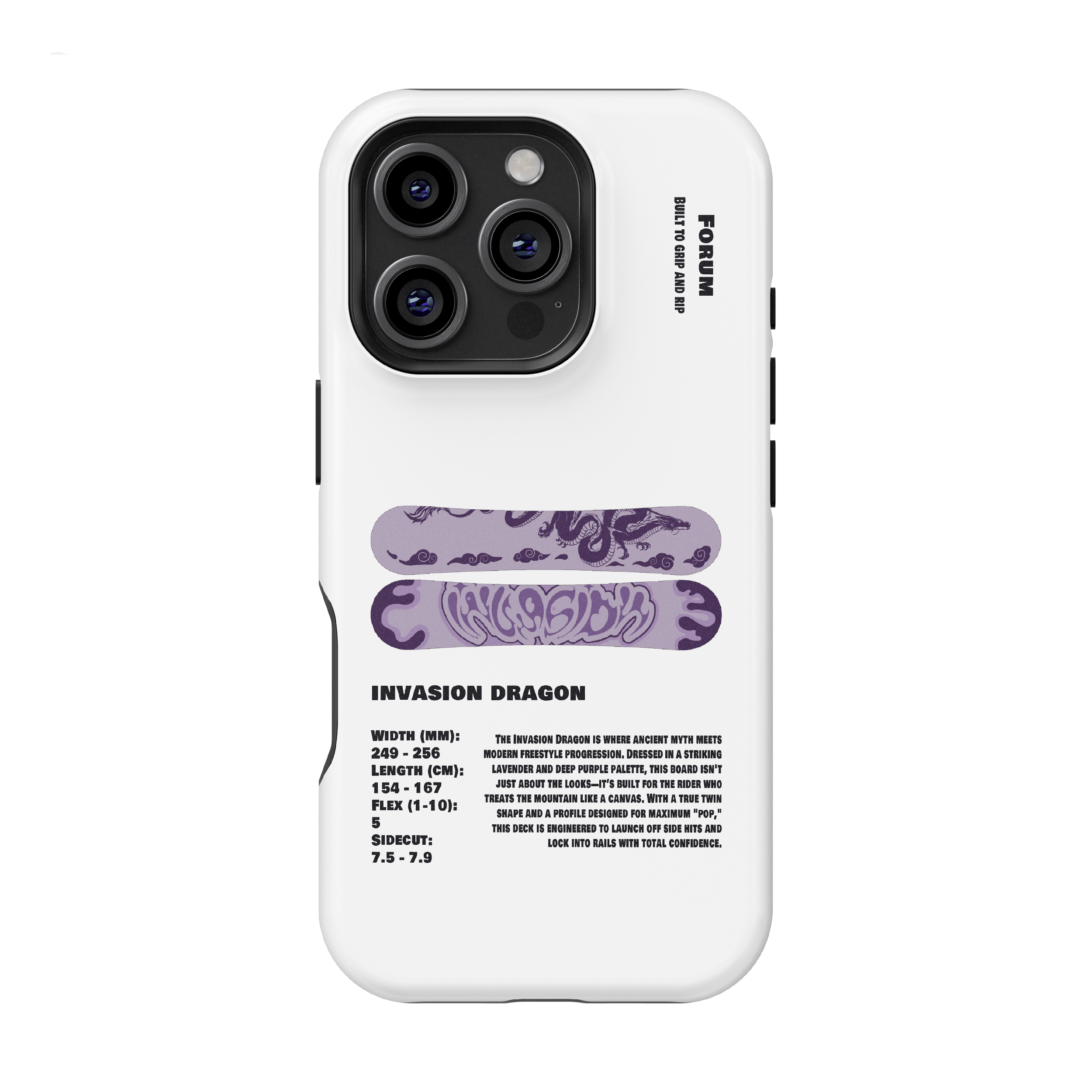 Forum invasion dragon Snowboard Phone Case